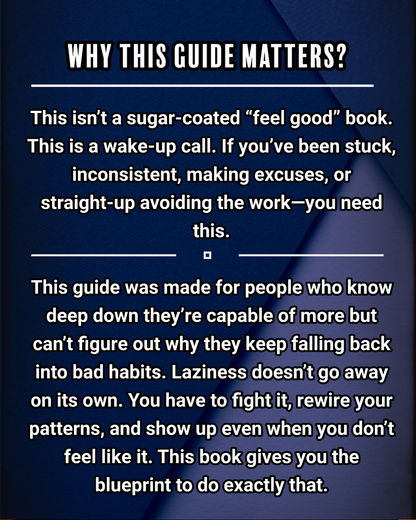 Eliminate Laziness: Get Out of Your Own Way